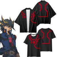 อะนิเมะ Yu-Gi-Oh! 5Ds Fudo Yusei คอสเพลย์ท็อปส์เสื้อยืดเครื่องแต่งกายกิโมโนเสื้อ Haori ฤดูร้อนเย็น Streetwear ชุดลำลอง