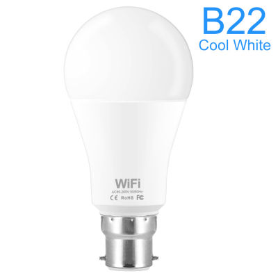 E27 B22 WiFi Smart LED Light Bulb Dimmable Wifi Led Lamp 15W Wireless Control Compatible with Amazon Alexa Google Assistant