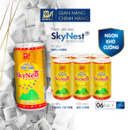 Nước Yến Sào SkyNest 3% Tổ Yến thật, Lốc 6 lon x 190ml, Giải khát nhanh gọn