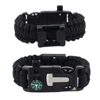 ❣ Outdoor bottle opener seven-core emergency escape braided bracelet multi-function compass flint