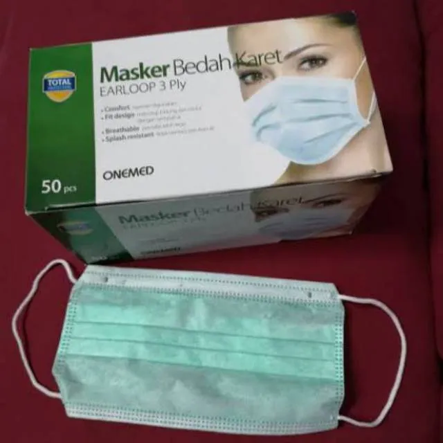 MASKER MEDIS ONEMED 3PLY EARLOOP CANTOLAN MASK STERIL PER BOX ORIGINAL ...