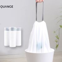 ℡❂♀ QUANGE 60pcs Thicken Disposable Garbage Bags Drawstring Kitchen Trash Bag Portable Disposal Household Bathroom Plastic Bag