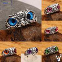 AMBOAE วันแม่ Retro Animal Style ของขวัญ Statement Ring Owl Eye Open Adjustable Vintage Ring