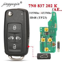 Jingyuqin รถขนส่ง7N0837202K กุญแจรีโมต F/ae,315 434Mhz สำหรับรถขนส่ง VW Sharan หลายสาย ID48 NON-KEYLESSGO 5K0 837 202 AD