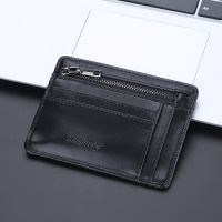 Baellerry Slim Wallet Card Holder for Men PU Leather Credit Card Case with Zipper Coin Pocket Mini Card Purse Small Money Bag