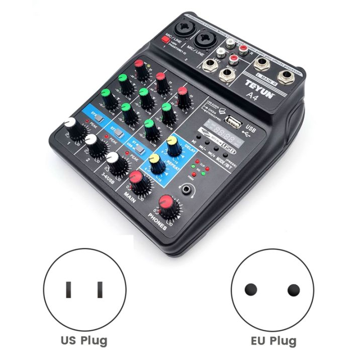 teyun-a4-microphone-digital-mixer-dj-live-broadcast-ktv-microphone-recording-effector-mixer-4-channel-small-audio-mixer