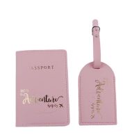 Suitcase Id Address Holder Baggage Boarding Tag Label 2022 Ins Travel Passport Cover Pu Leather Letter Print Luggage Tag