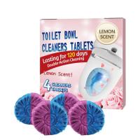 Toilet Cleaner Tablets 4Pcs Bathroom Toilet Cleaning Stain Removing Toilet Bowl Cleaner Eliminate Limescale and Fight Odors Lemon Scent gifts