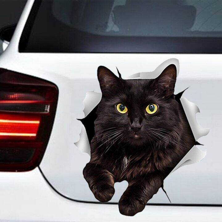 3D Car Stickers Cat Breaking Window Special Effects Creative Decorative