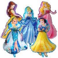 【DT】hot！ 5Pcs Large 90x55cm Snow Cinderella Air Globo Girl‘s Birthday Decorations Kids