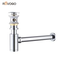 【YF】☏☎∋  ROVOGO Round 1 1/4 Sink Bottle P-Trap Waste Pipe Tube Adjustable Height Pop-up Drain Stopper Assembly with Overflow