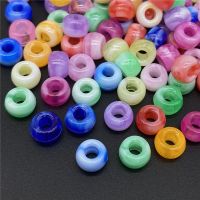 50pcs 6x9mm Big Hole Acrylic Beads Hair Beads Loose Spacer Beads for Jewelry Making Necklaces Earrings Bracelets Handmade Diy