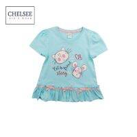 Chelsee เสื้อยืดคอกลม เด็กผู้หญิง รุ่น 237801 ลาย Cat&amp;Friend ผ้า 100%Cotton อายุ 2-10ปี เสื้อผ้าเด็กโต เสื้อผ้าแฟชั่นเด็ก