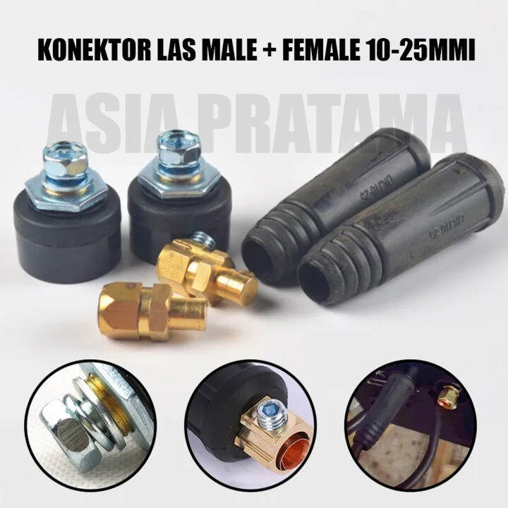 Set Konektor Mesin Las Socket Kabel Travolas Set Famele Male