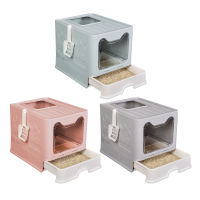 Cat Litter Box Foldable Anti-splashing Potty Pet Toilet Bedpan Deodorant Kitten Dog Tray Clean Toilette Home SandBox Supplies