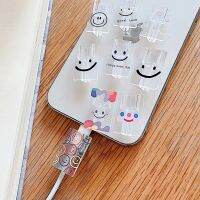 Cute Smiley USB Charging Cable Earphone Cable Bites Data Line Cord For iPhone Cartoon Smile Cable Bite Protector Silicone Cover