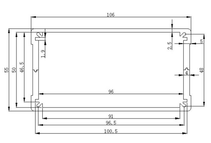 กล่องอลูมิเนียมสีเงินขนาด-55x106x150-มม