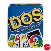 Mattel UNO DOS กล่องดีบุกเกมครอบครัว Ny เกมกระดานเพื่อความบันเทิง Kids Toys โป๊กเกอร์การ์ด DAyuns