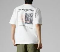 TheNorthFacebb เสื้อยืดแขนสั้นพิมพ์ลายผ้าฝ้ายบริสุทธิ์ผู้ชาย,เสื้ออเนกประสงค์ทรงหลวมกีฬากลางแจ้ง