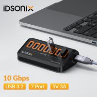IDsonix USB Splitter USB 3.2 Hub 10Gbps Type C อะแดปเตอร์หลายพอร์ต USB 3.0 Docking Station Hub สำหรับพื้นผิว Macbook แล็ปท็อป PC Hub-EDCNM SHOP