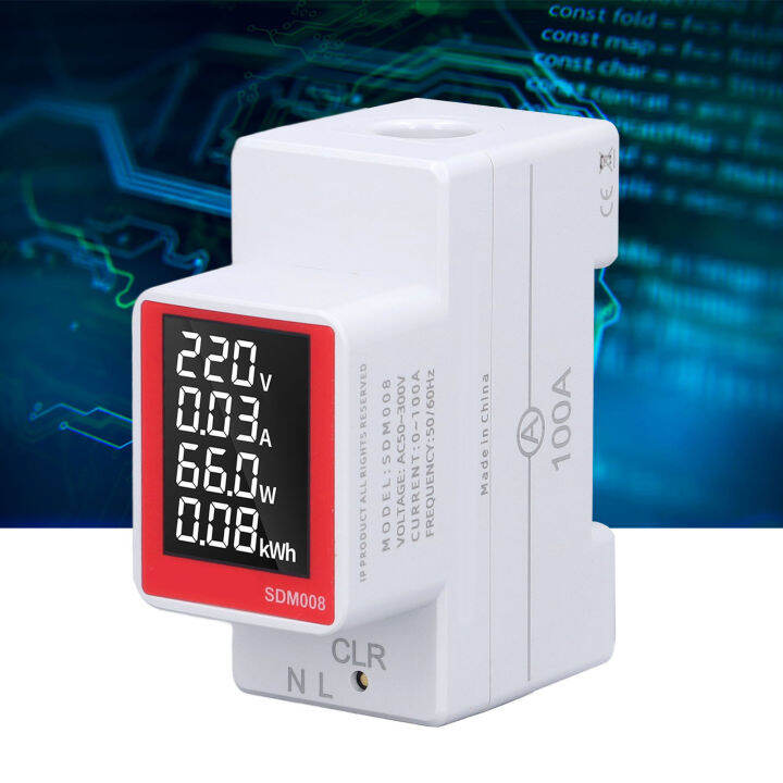 ac-digital-display-meter-rail-type-power-voltmeter-energy-reset-ฟังก์ชั่นเคลียร์-ac50-300v