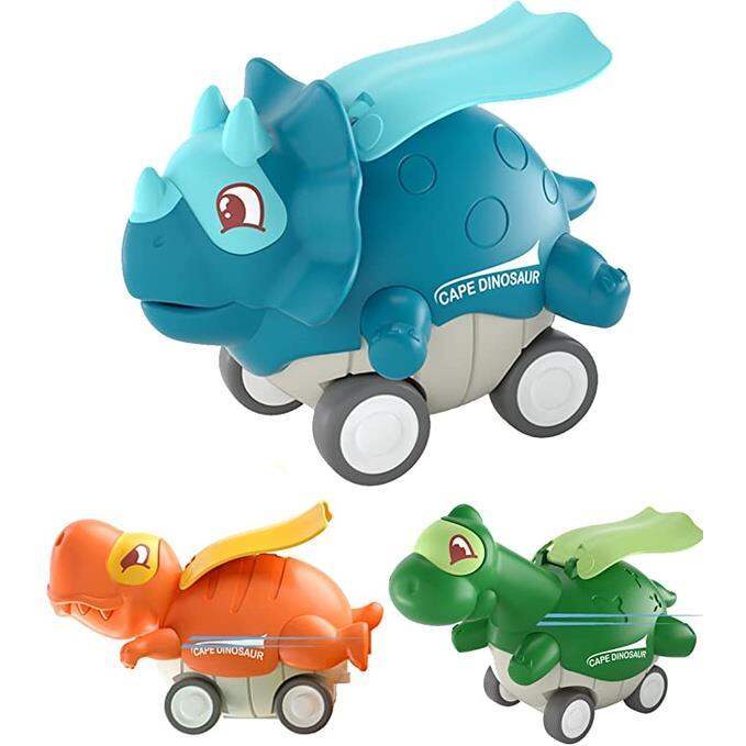 Baby Dinosaur Toy Cars for 1 2 3 Year Old Toddlers Press and Go Dino