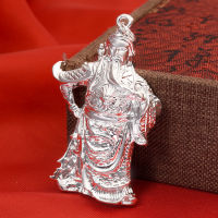 จี้กวนอูเคลือบเงิน S925สีเงินสำหรับผู้ชาย,จี้แฟชั่น Guan Gong สร้อยคอกลวง Guan Yu