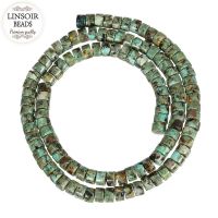 LINSOIR 110pcs/strand Natural Stone African Created Beads Dia 5.5mm Loose Rondelles Spacer Beads for DIY Jewelry Making F5428 Cables