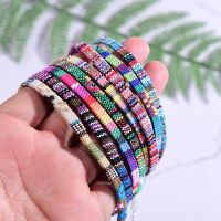 2Pcs/Set Bohemia Multicolor Handmade Woven Anklets for Women Men New Rope Chain Adjustable Anklets Fashion Beach Anklets Gifts