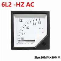 6L2-Hz AC Frequency Meter 45-55Hz 100V 220V 380V 6L2 Hertz Meter Voltmeter Square Pointer Voltage Meter 80*80mm Electrical Trade Tools  Testers