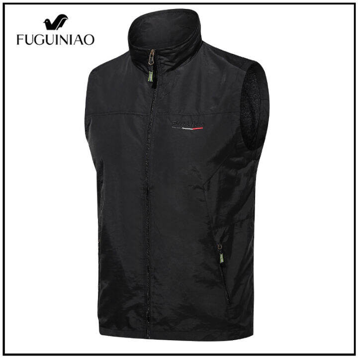 fuguiniao-top-ผู้ชายสบายๆกลางแจ้งแห้งเร็วเสื้อกั๊กแจ็คเก็ตเสื้อ-ฟรีช้อปปิ้ง