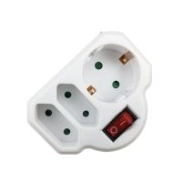 European Type Conversion Plug 1 TO 3 Way EU Standard Power Adapter Socket 16A Travel Plugs with switch Shoes Accessories