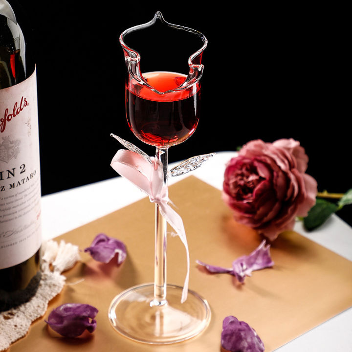 jiang-แก้วไวน์แดงทรงกุหลาบแก้วไวน์ทรงกุหลาบ75มล-ถ้วยค็อกเทลไวน์แดงทรงกุหลาบ