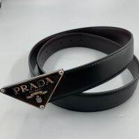 จุด Prada เข็มขัดหัวเข็มขัดสามเหลี่ยมเข็มขัดผู้ชายและผู้หญิงเข็มขัดระดับไฮเอนด์สบายๆทุกการแข่งขันกางเกงขาสั้นกระโปรงธุรกิจอย่างเป็นทางการสวมใส่กางเกงเข็มขัด