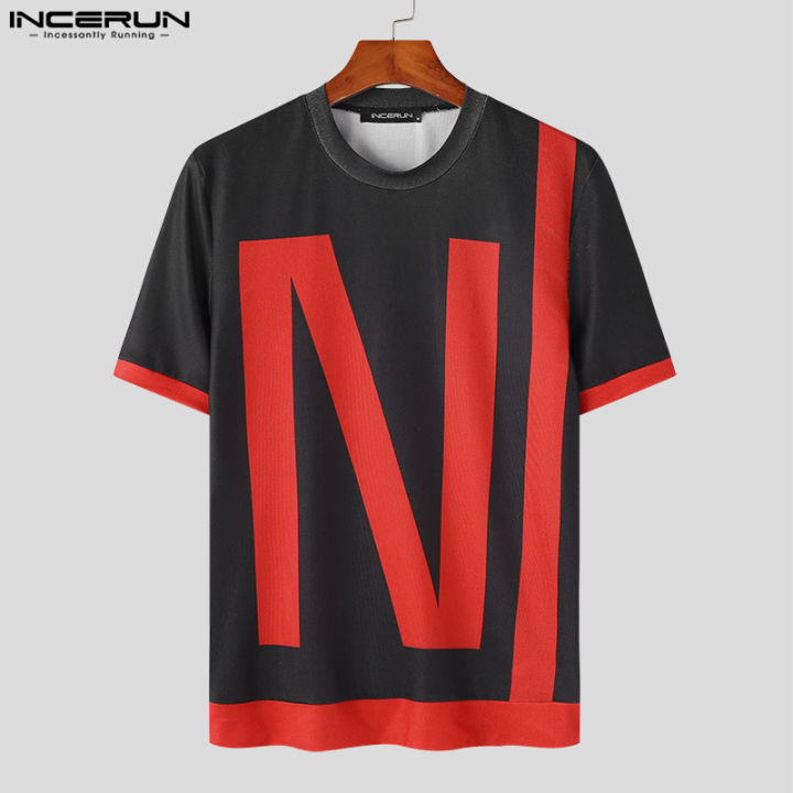 incerun-เสื้อเบลาส์เข้ารูปคอกลมเสื้อเชิ้ตแขนสั้นลำลองสำหรับบุรุษเสื้อเสื้อยืดวันหยุด-สไตล์เกาหลี