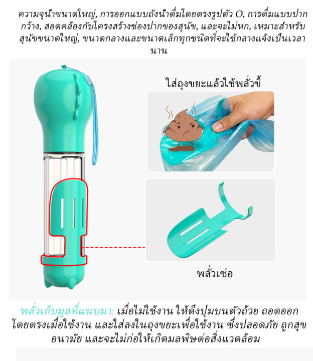 ที่ให้น้ำแบบพกพา-2in1-3in1-ขวดน้ำสัตว์เลี้ยง-สุนัข-หมา-แมว-กระบอกน้ำหมา