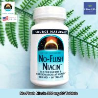 Source Naturals - No-Flush Niacin 500 mg 60 Tablets ไนอะซิน วิตามินบี 3