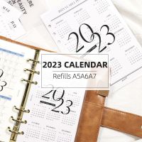 MyPretties 2 Sheets 2023 Calendar Front Page Refill Papers A5 A6 A7 Filler Papers for 6 Hole Binder Organizer Notebook N.1372 Note Books Pads