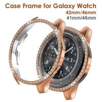 เคสป้องกันคริสตัลแวววาวสำหรับ Samsung Galaxy Watch 42มม. 46มม. เคสสำหรับ Samsung Galaxy Watch 3 41มม. 45มม. เคสเพชรผู้หญิงผู้หญิงกันชนพลอยเทียม