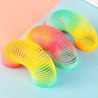 【LZ】▪✾♤  Rainbow Spring Coil Toys Plastic Folding Spring Coil Sports Game Child Funny Fashion Educational Creative Toys Gift for Children