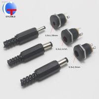 ✵✈ 1/2/5pairs 3.5x1.35/5.5 x 2.1/5.5x2.5mm Plastic Male Plugs DC-022 DC Power Socket Female Jack Screw Nut Panel Mount Connector