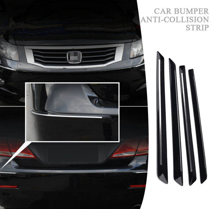 44-7x3-1cm-4pcs-car-bumper-protector-silane-guard-strip-chrome-sticker-front-rear-bumper-protector-rubber-black-universal-new