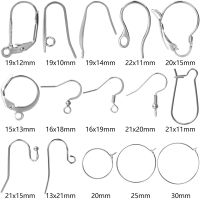 20pcs/Lot Silver Color Earring Wires With Ear Hook Stainless Steel Charms Earrings Clasp For Jewelry Making DIY Accessories