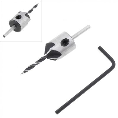 HH-DDPJ2pcs/set 3mm Universal Hss Carpentry Countersink Drill High Speed Steel Drill Bit  Wrench Woodwork Ools Suitable For Drill Bit