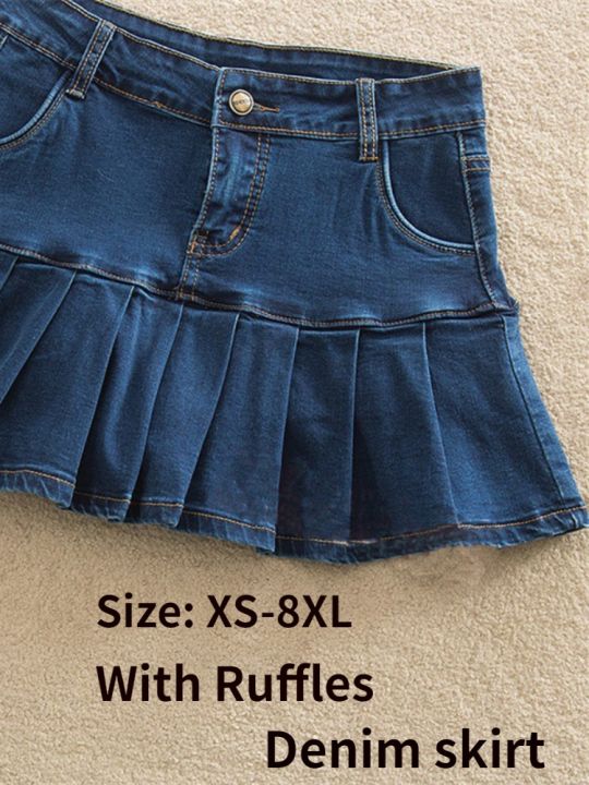 cc-denim-skirt-with-6xl-8xl-jeans-woman-waist-bottom-female-pleated-short-jurken