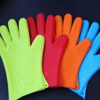 1 hand Bake Silicone Gloves Microwave Oven Baking Gloves Kitchen Anti-scald Anti-slip Silicone BBQ Oven Pot Holder Mitt Kitchen Other Specialty Kitche