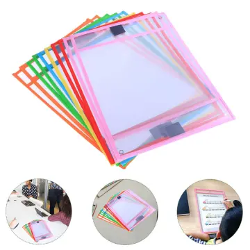 6Pcs Folders For Binderss Clear Reusable Sleeves Dry Erase Sheets