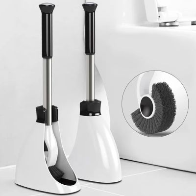 Home Toilet Brush Cleaning Brush Stainless Steel handle Holder Floor-standing With Base WC Bathroom accessories set