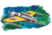 พลาสติก โมเดล ประกอบ  HOBBY BOSS สเกล1/72 F4F-3 “Wildcat”