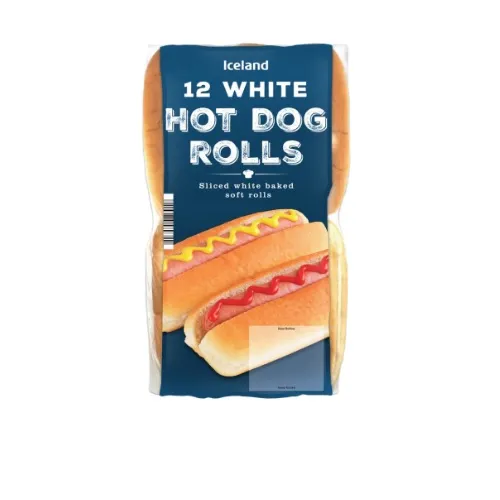 Iceland White Hot Dog Rolls x 12 560g (Frozen shipping) จัดส่งด้วยรถแช่